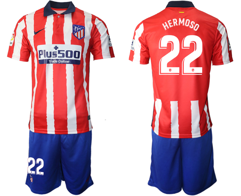 Men 2020-2021 club Atletico Madrid home #22 red Soccer Jerseys